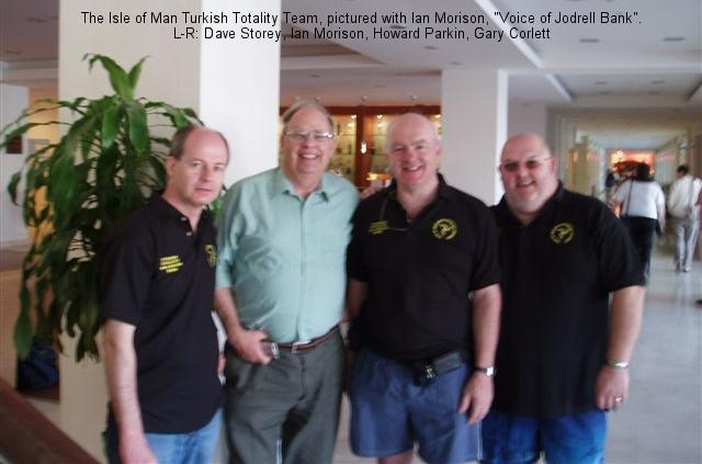 The Turkish totality Team (Dave Storey, Howard Parkin, Gary Corlett) pictured with Ian Morison of Jodrell Bank